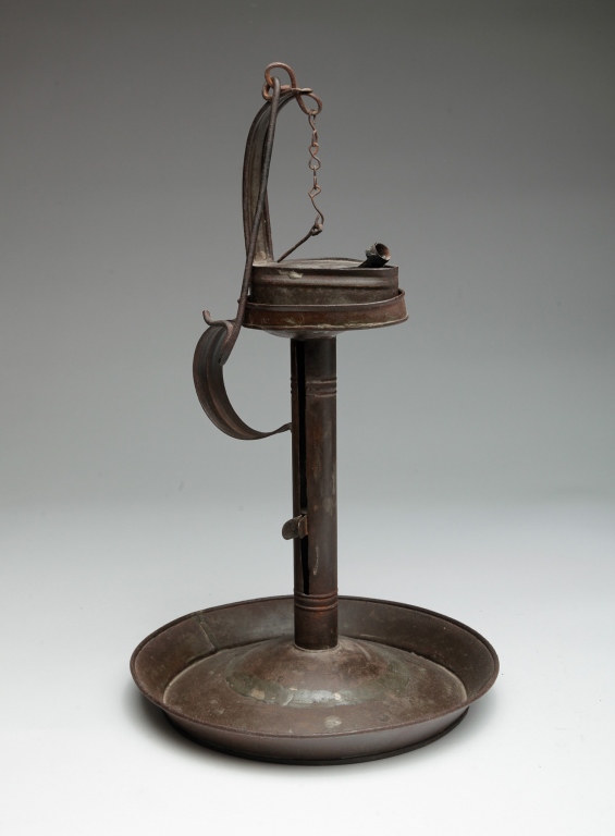 Appraisal: First half- th century Lamp with wick pick and hanger