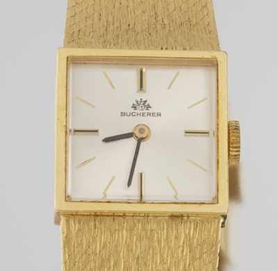 Appraisal: A Ladies' Bucherer k Gold Watch k yellow gold textured