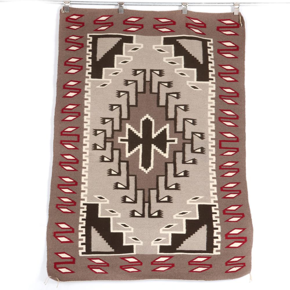 Appraisal: LARGE NATIVE AMERICAN INDIAN KLAGETOH WEAVING BLANKET WITH STEPPED DESIGN