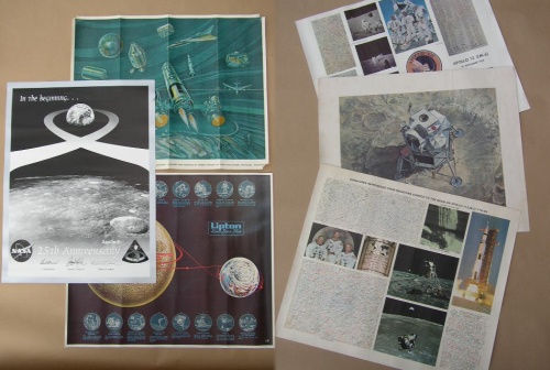 Appraisal: POSTERS Collection of six Two illustrate flight scenes and a