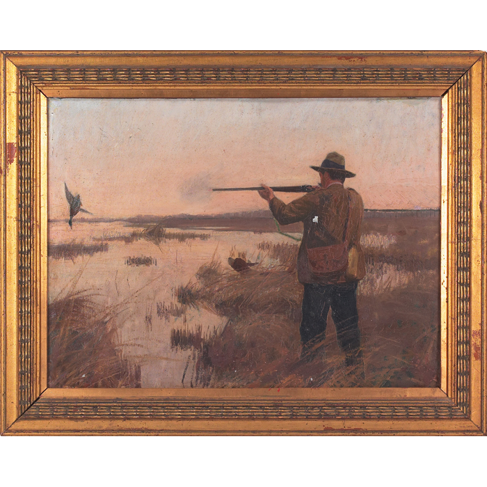 Appraisal: Raffaello Gambogi Italian - Duck Hunting c oil on metal