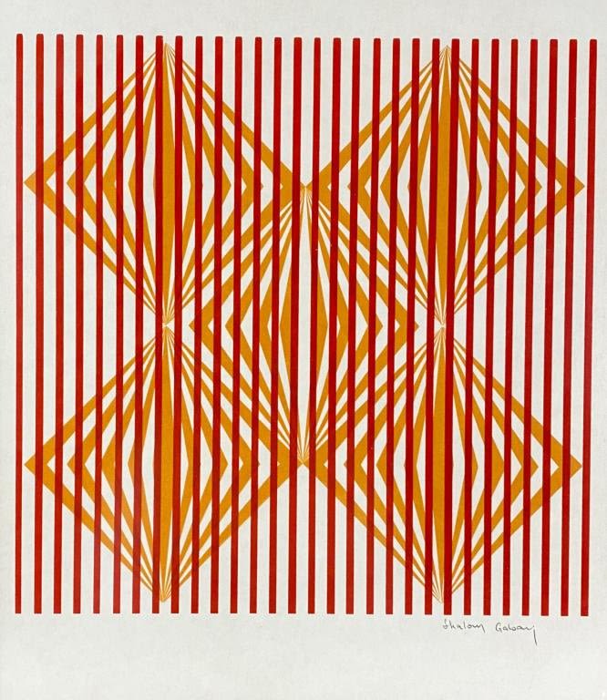 Appraisal: Shalom Gabay Op Art Serigraph Hand SignedFrame x Frame and