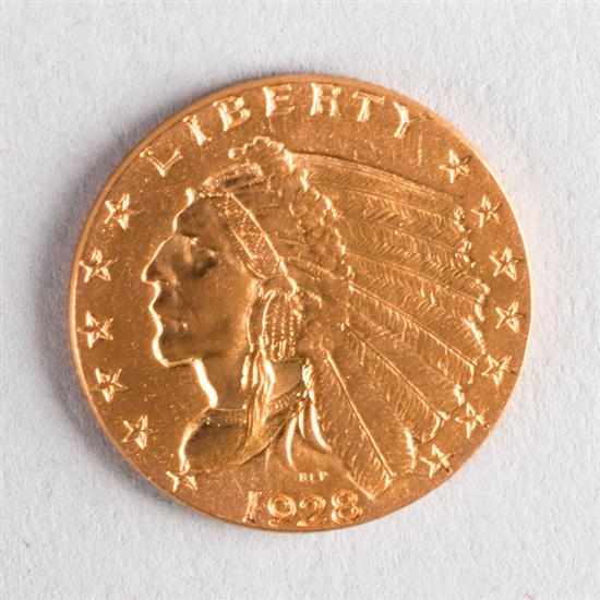 Appraisal: United States Indian Head gold quarter eagle AU- Estimate -