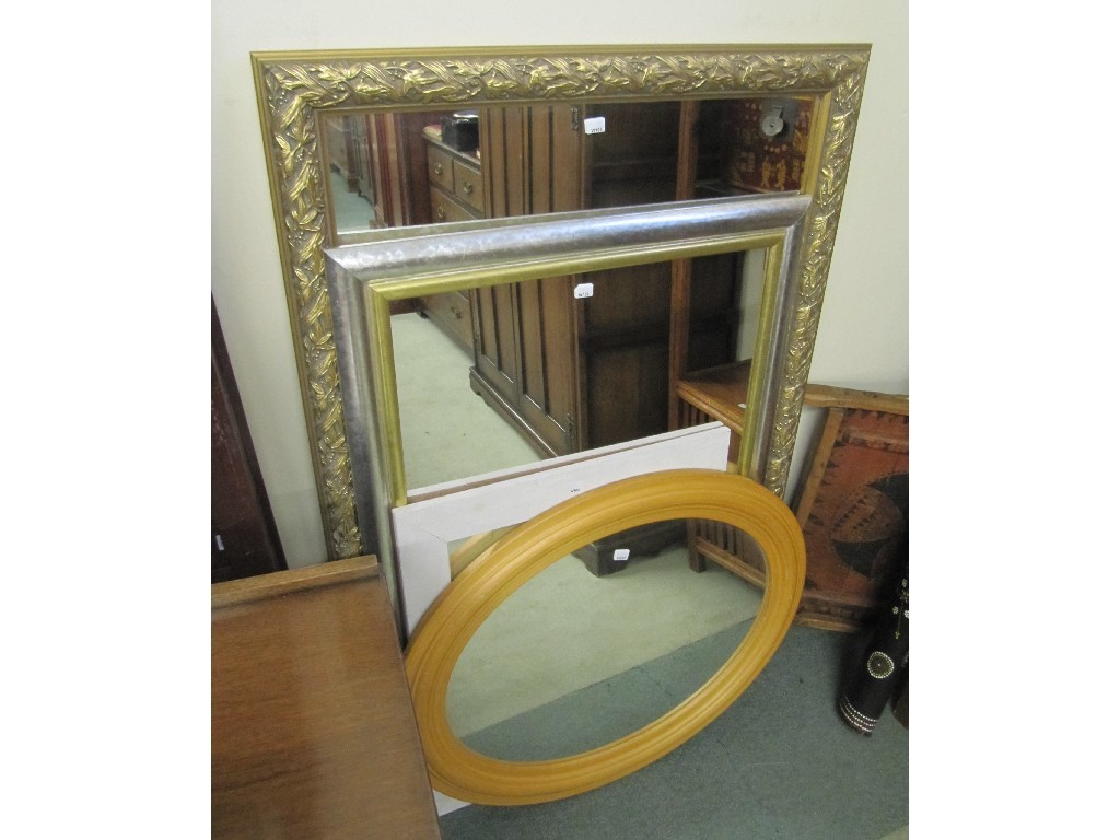 Appraisal: Four assorted modern wall mirrors