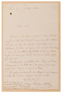 Appraisal: Robert-Houdin Jean Eugene French Autograph Letter Signed Robert-Houdin to a