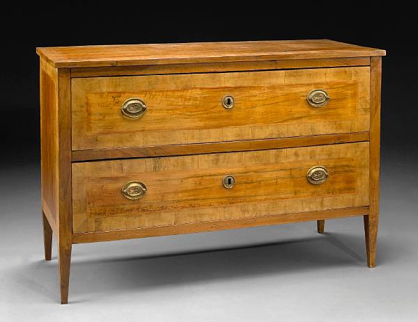 Appraisal: An Italian Neoclassical walnut chest of drawers late th century