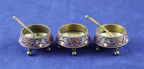 Appraisal: A set of three th century Russian zolotnik silver gilt