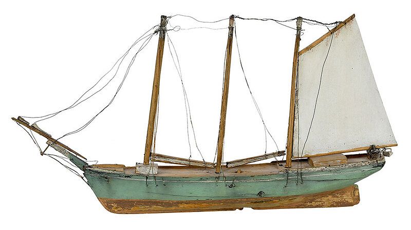 Appraisal: A Carved and Painted Wooden Ship Model American th th