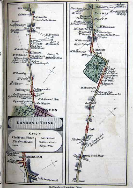 Appraisal: CARY J CARRY'S SURVEY OF THE HIGH ROADS FROM LONDON