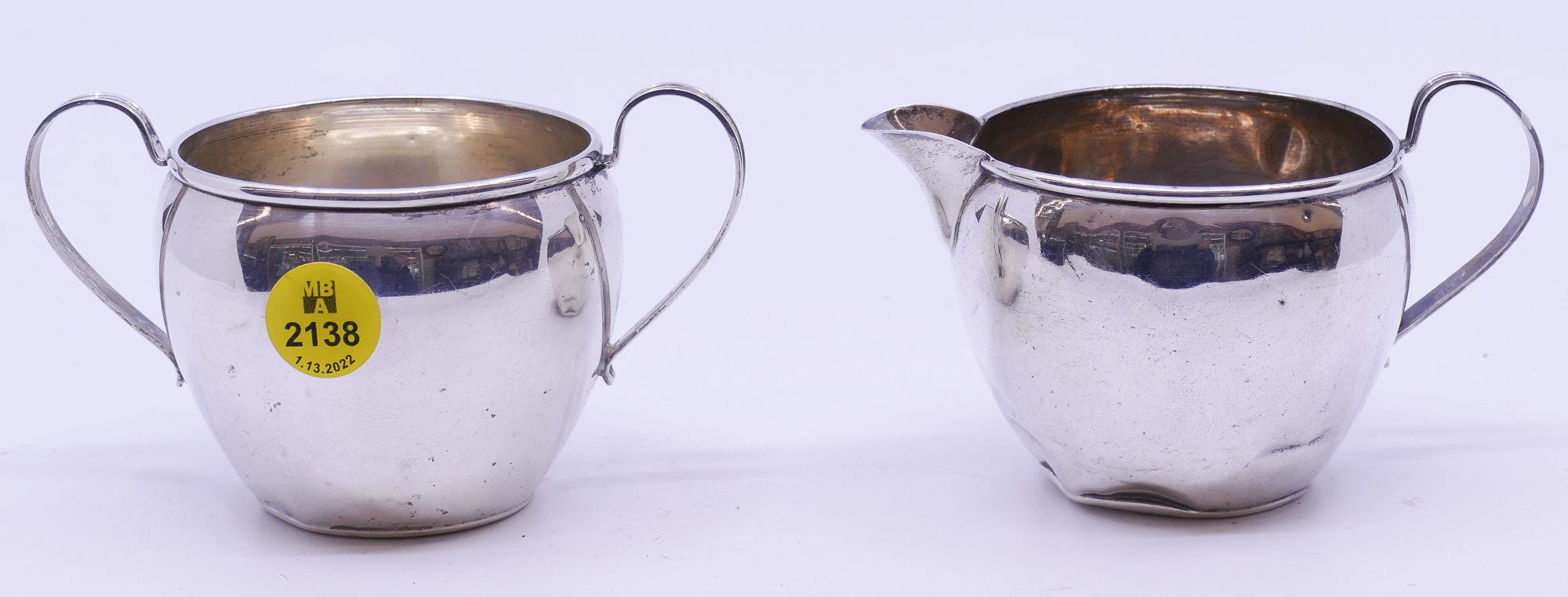 Appraisal: Sterling Creamer Sugar- g TW