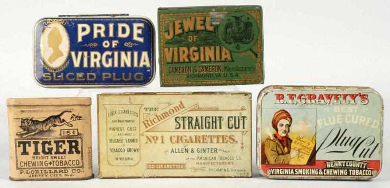 Appraisal: Lot of Early Tobacco Tins Description Nice assortment Condition Very