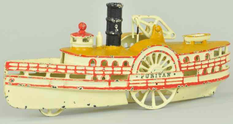 Appraisal: WILKENS ''PURITAN'' SIDE WHEELER Cast iron painted in white overall