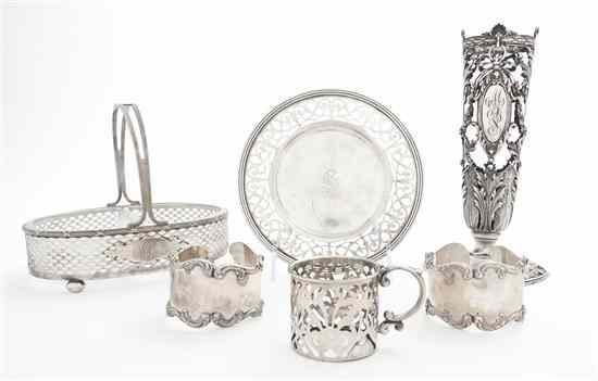 Appraisal: A Collection of American Sterling Silver Articles comprising a trumpet