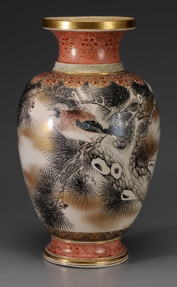 Appraisal: Large Kinkozan Earthenware Vase Japanese late th early th century