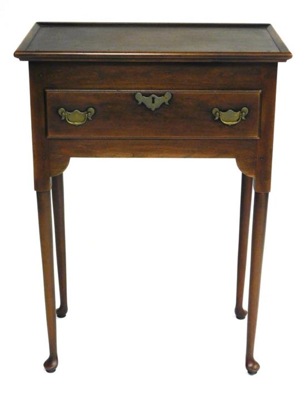 Appraisal: John K Spicer Sons Queen Anne form single drawer stand