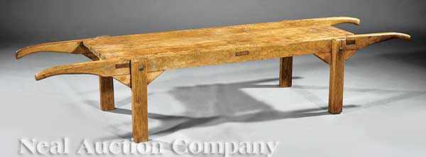 Appraisal: An Antique English Pine and Oak Utility Bench plank top