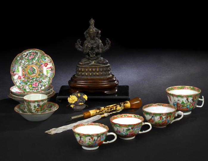 Appraisal: Group of Ten Chinese Export Porcelain Cups and Saucers late