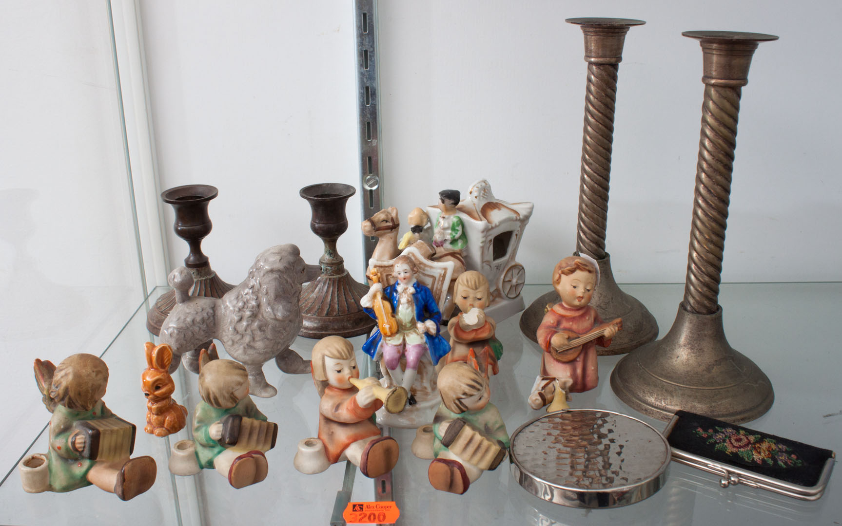 Appraisal: Assortment of decorative items including Hummel figures candlesticks porcelain figures