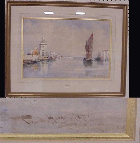 Appraisal: Thomas Bush Hardy British - watercolor of an Italian Harbor