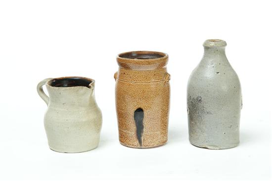 Appraisal: THREE PIECES OF MINIATURE STONEWARE American nd half- th century