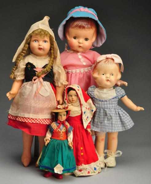 Appraisal: Lot of Miscellaneous Dolls Description Includes a composition Effanbee Patsy