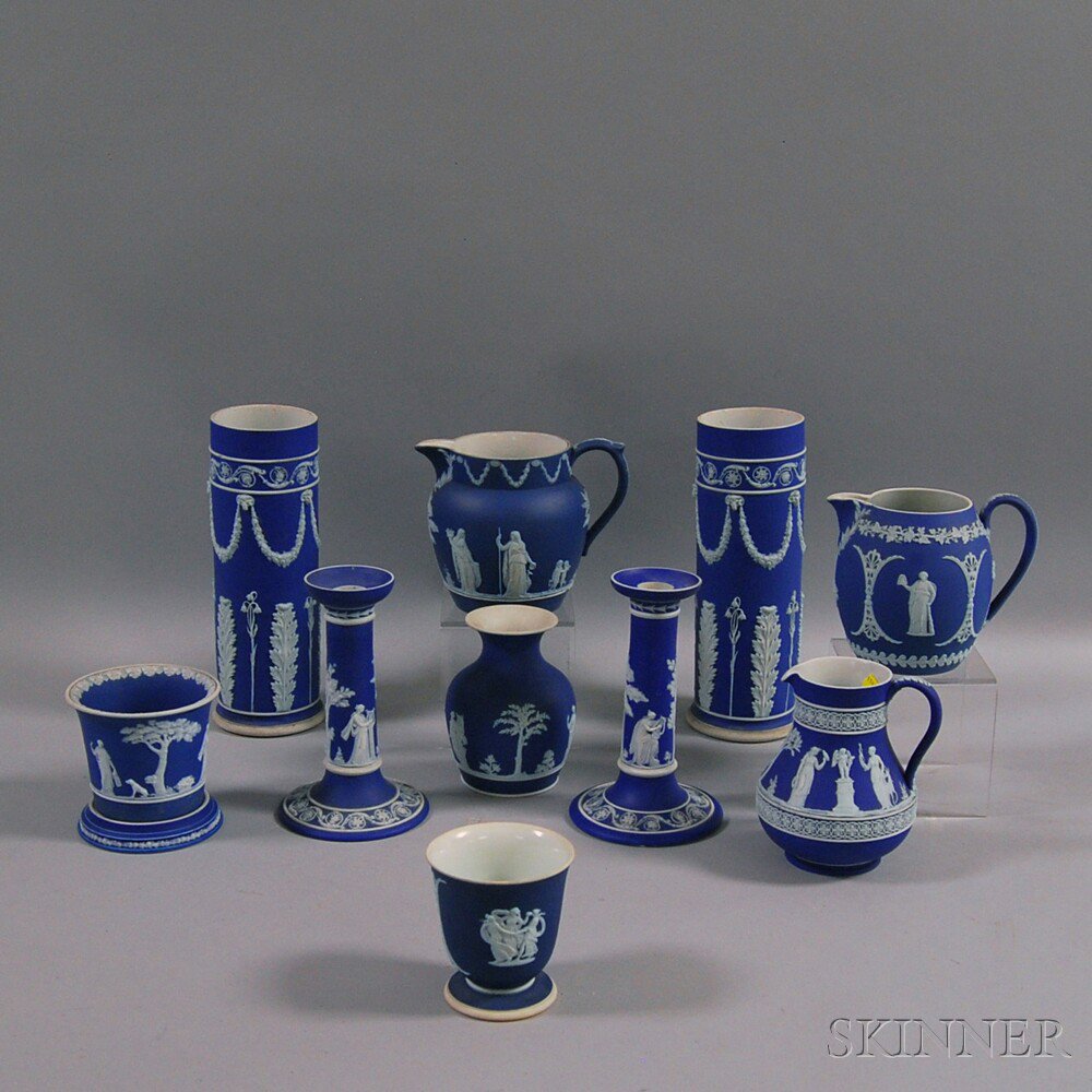 Appraisal: Eleven Wedgwood Dark Blue Jasper Items th th century including