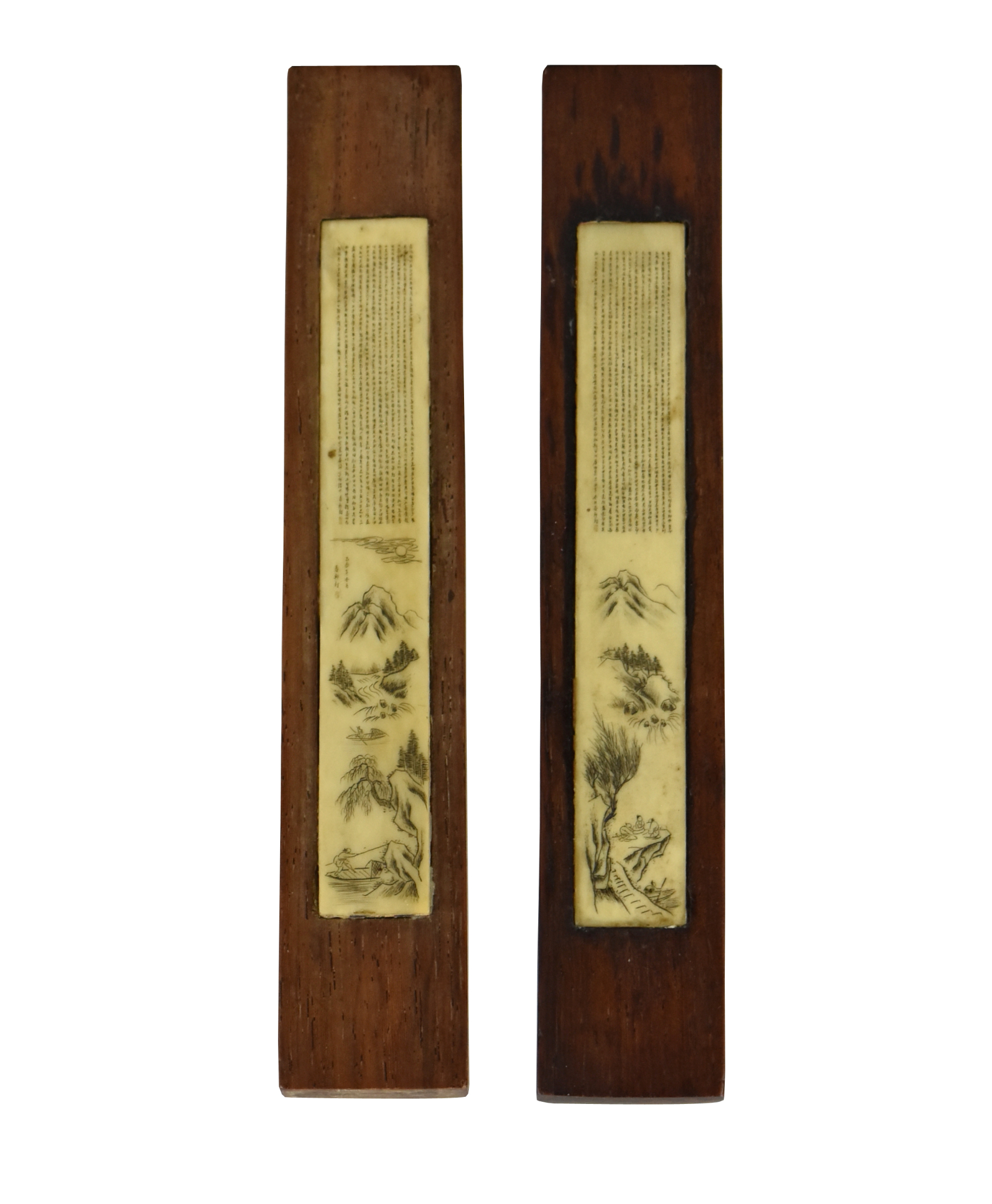 Appraisal: Two Chinese Late Qing Dynasty ultra finely carved Chinese bamboo