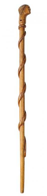 Appraisal: A NATIVE AMERICAN WALKING CANE of light coloured wood the