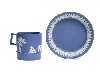 Appraisal: A WEDGWOOD SOLID BLUE AND WHITE JASPER COFFEE CAN AND