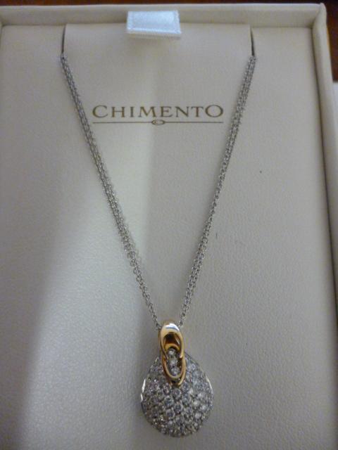 Appraisal: A CHIMENTO DIAMOND SET PENDANT of tear form all over