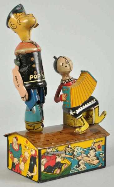 Appraisal: Tin Litho Marx Popeye Olive Oyl Roof Dancer Toy Description