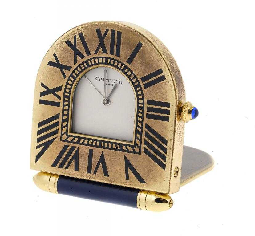 Appraisal: A LE MUST DE CARTIER GOLD PLATED AND BLUE ENAMEL