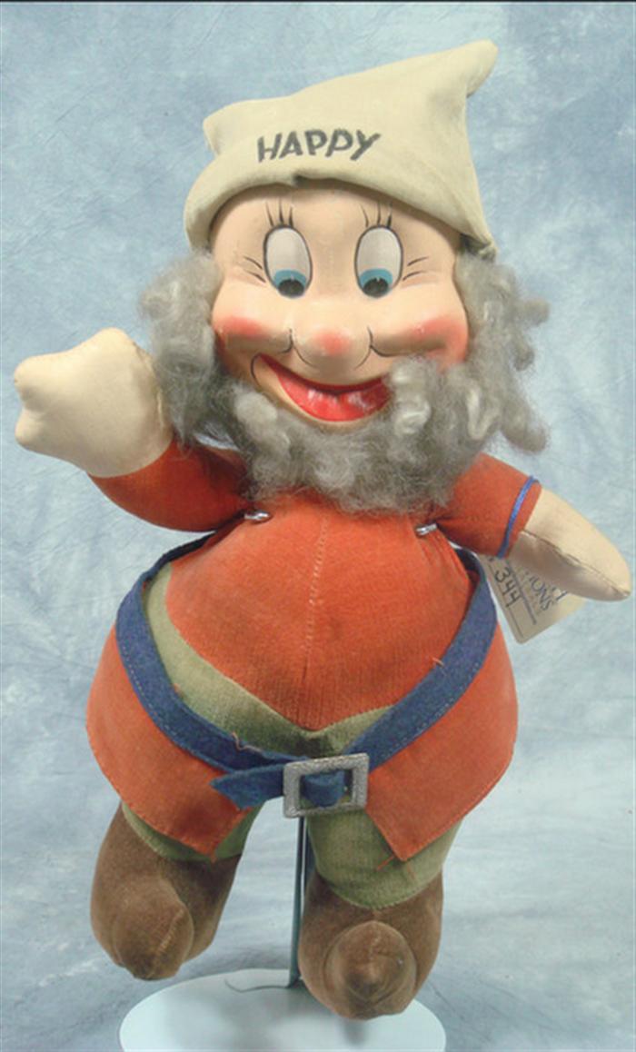 Appraisal: Vintage Cloth Disney Seven Dwarfs Doll inches tall has rubs