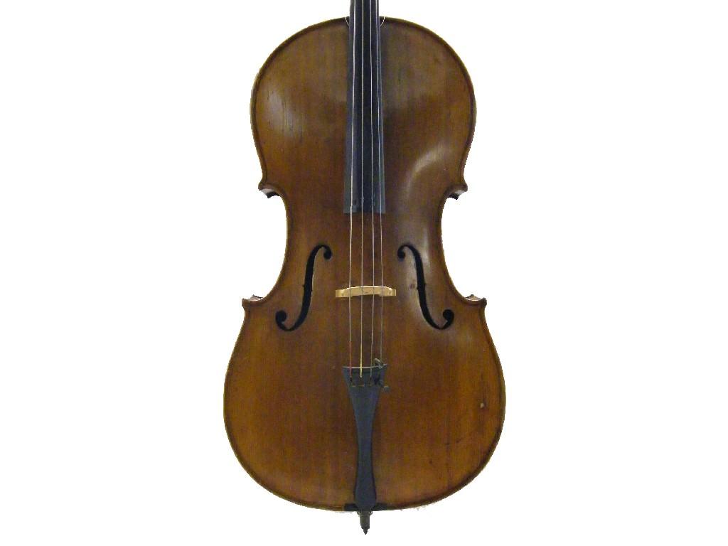 Appraisal: German violoncello circa the two piece back of medium curl