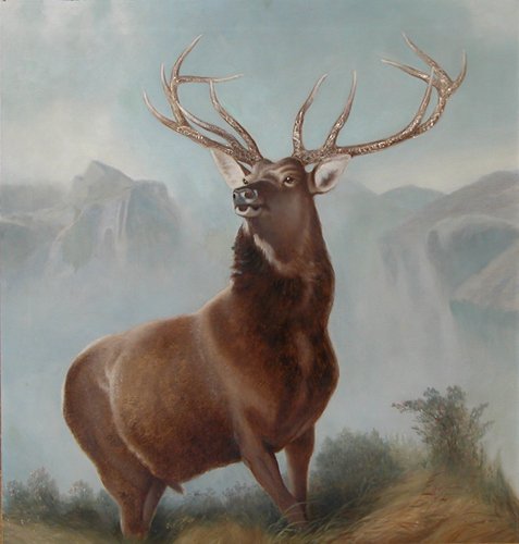 Appraisal: Artist Landseer Follower of Edward Title Stag in a Mountainous