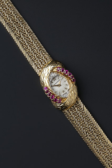 Appraisal: A lady's ct gold and gem set wristwatch by Jaeger-LeCoultre