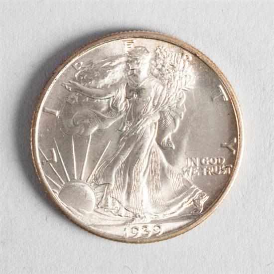 Appraisal: United States Walking Liberty silver half dollar MS- Liberty's face