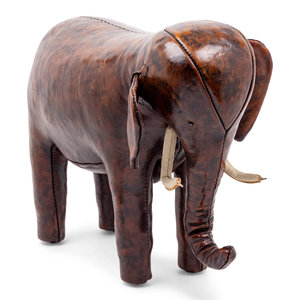 Appraisal: An Omersa and Company Leather Elephant Footstool Likely Mid- th