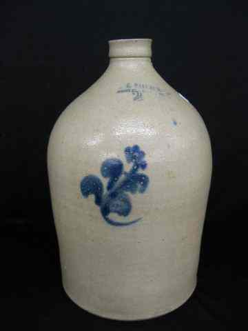 Appraisal: Blue Decorated Stoneware Jug by A K Ballard Burlington VT