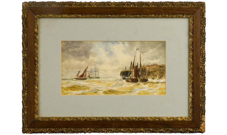 Appraisal: th Century Seascape Boats in rough seas Watercolour Unsigned