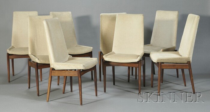 Appraisal: Eight Archie Shine for Robert Heritage Dining Chairs Hardwood and