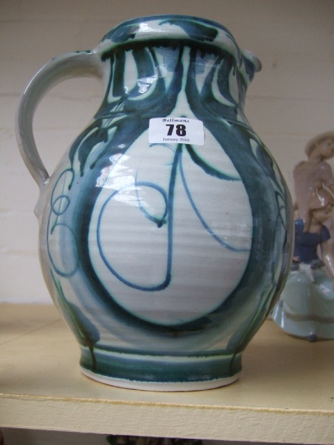 Appraisal: A studio pottery jug th century decorated by Alan Cardew