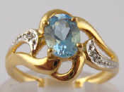 Appraisal: A yellow metal tests carat gold blue topaz and diamond