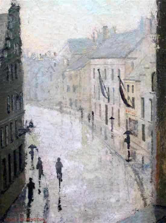 Appraisal: Mary Remington - oil on canvas French street scene signed