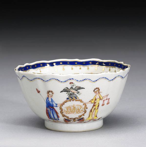 Appraisal: A Chinese Export armorial tea bowl from the Roosevelt family