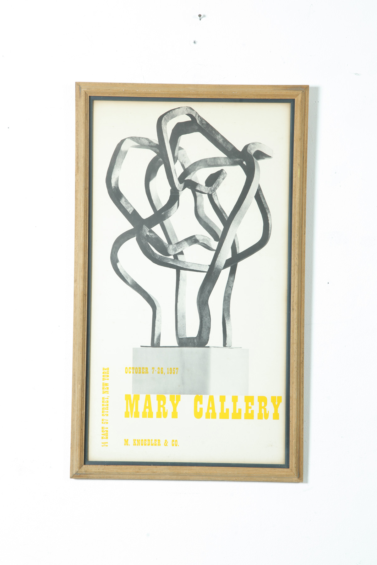 Appraisal: MARY CALLERY EXHIBIT POSTER Exhibit in New York October In