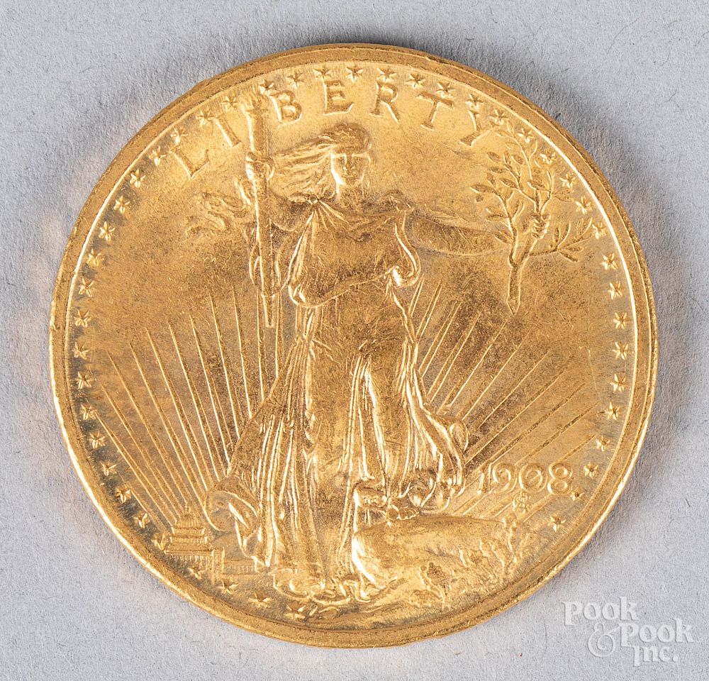 Appraisal: St Gaudens twenty dollar gold coin St Gaudens twenty dollar