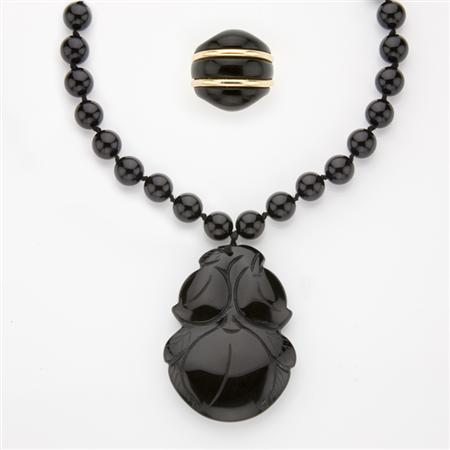 Appraisal: Group of Black Onyx Jewelry Estimate -