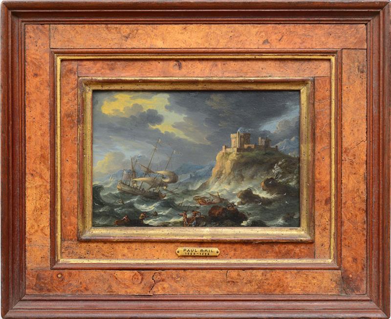 Appraisal: DUTCH SCHOOL SHIPWRECK AND PASTORAL SCENE Two oil on copper