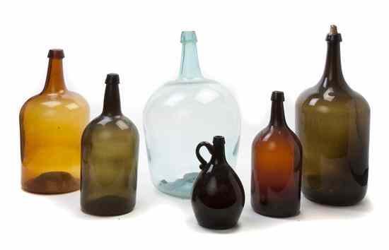 Appraisal: A Collection of Six Blown Glass Articles in various colors